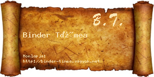 Binder Tímea névjegykártya