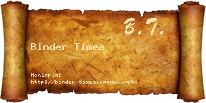 Binder Tímea névjegykártya